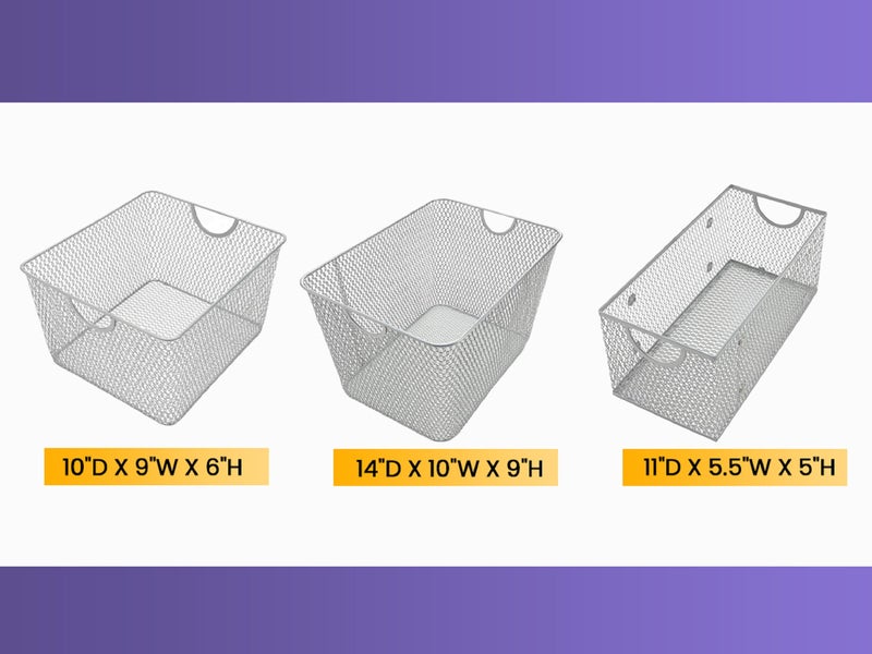 YBM HOME سلة تخزين شبكية مفتوحة من YBM Home 2321 - Image 5