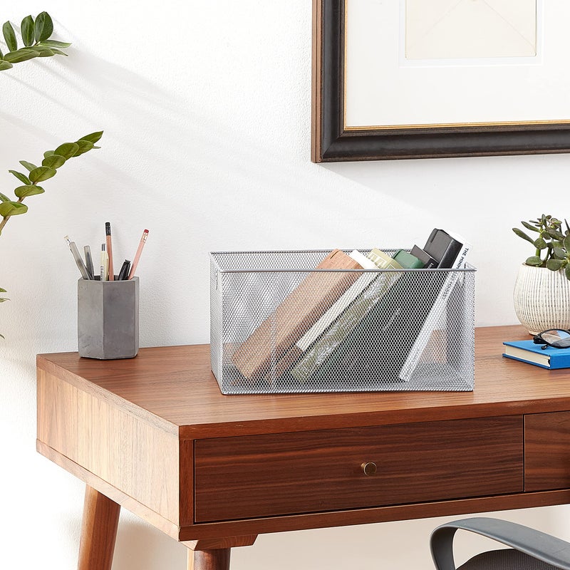 YBM HOME سلة تخزين شبكية مفتوحة من YBM Home 2321 - Image 2