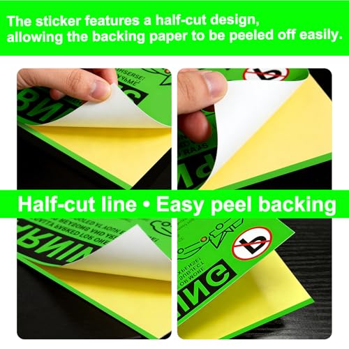 KIUKIUO Illegal Parking Warning Stickers - Vibrant Green Parking Violation Notices - Stick-it-and-Forget-it Adhesive - 50 pcs Private Parking Violation Decals for Car Windows - Size 5.5X7.5 inch. - Image 4