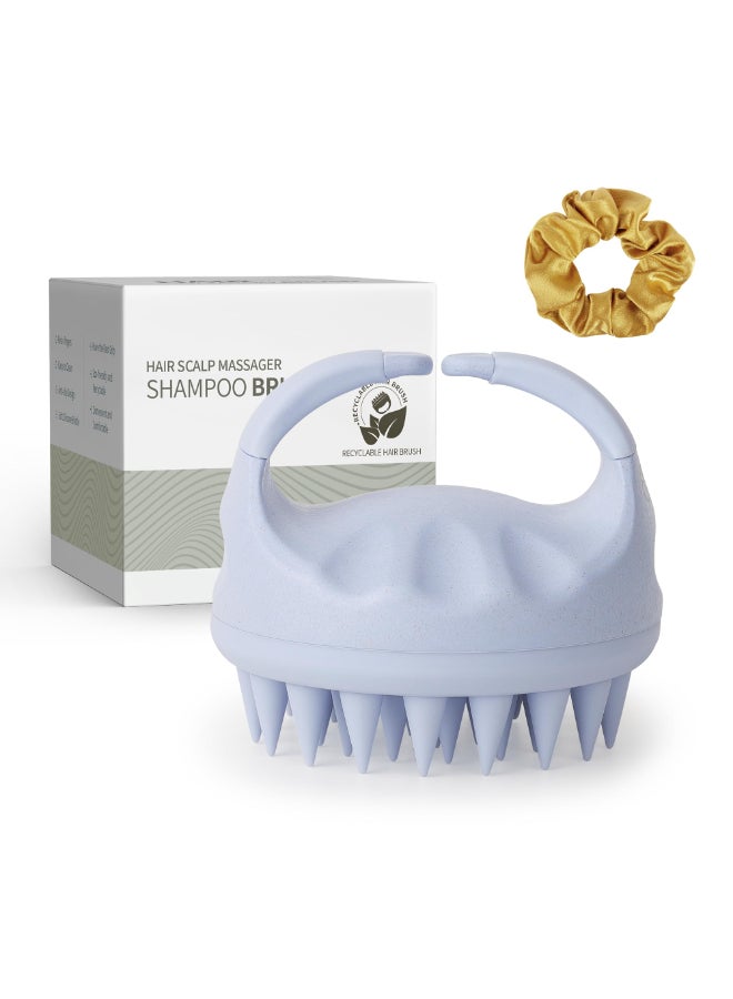 Sndyi Scalp Massager Shampoo Brush Scalp Scrubber with Soft Silicone Bristles Scalp Exfoliator for Dandruff Removal Scalp Massager for Hair Growth Wet Dry Hair Brush for Scalp Care Sky Blue - Image 2