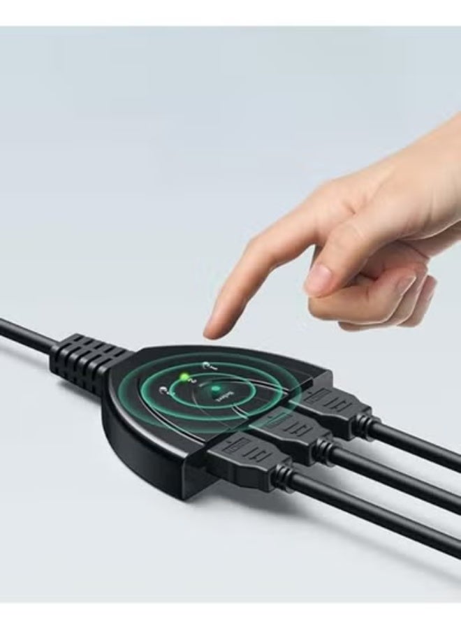 موزع ومبدل HDMI بـ 3 منافذ ودقة 4K - سويتش 3 في 1 مع كابل مدمج - يدعم دقة 4K و3D وFull HD لأجهزة بلاي ستيشن، إكس بوكس، ورسيفرات HDTV - Image 2
