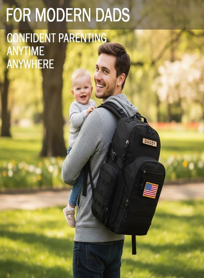 MIRACOL Diaper Bag Backpack for Dad: 40L XL Capacity Fits 1-3 Days Trip - Military Style with Daddy Patch for Active Dads - Ideal Gift for New Fathers & Husbands - Image 2