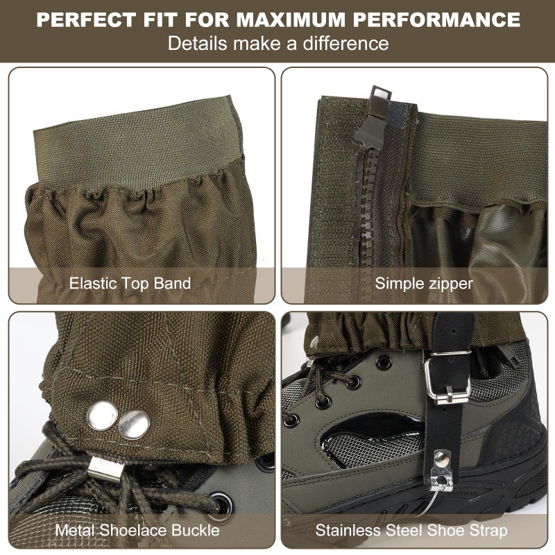 Uponauot Thicken Oxford Snake Gaiters Snake Bite Protection Gator for Lower Legs Boot Gaiters for Hiking Waterproof Hunting Boot Snow Boot Cover Adjustable Leg Gaiters for Men and Women - Image 4