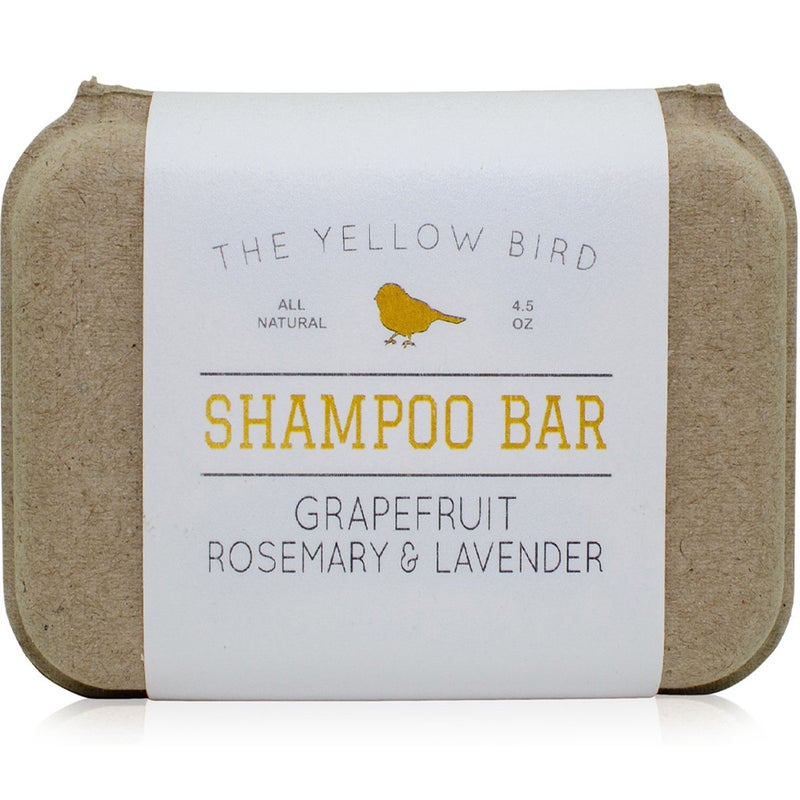 The Yellow Bird Solid Bar Shampoo Soap Grapefruit Rosemary and Lavender Mild Natural and Organic Ingredients Sulfate Free Gentle Scalp  Hair Care