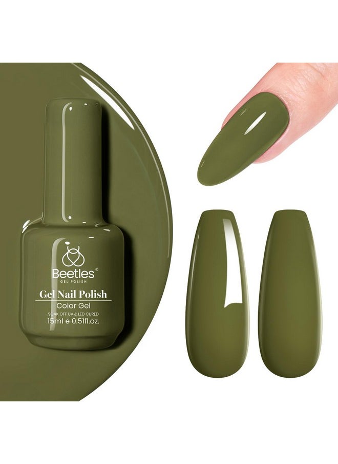 beetles Gel Polish - Beetles Olive Green Gel Nail Polish 15ml - Spring Earth Tone Soak Off U V LED Nail Lamp Nail Art Manicure Salon and at Home DIY Gel Valentines Day Gifts for women - Image 1