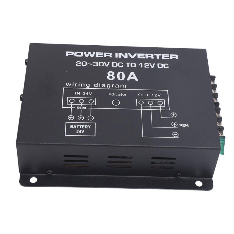 80A 24V إلى 12V محول DC منظم جهد تنازلي مع مروحتين مزدوجتين للسيارة والشاحنة والعربة السكنية - Image 2