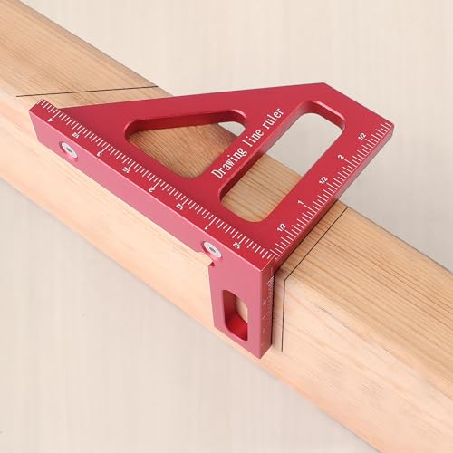 KETIPED Imperial 3D Multi-Angle Measuring Ruler,45/90 Degree Aluminum Alloy Woodworking Square Protractor, Miter Triangle Ruler High Precision Layout Measuring Tool for Engineer Carpenter,003R - Image 1