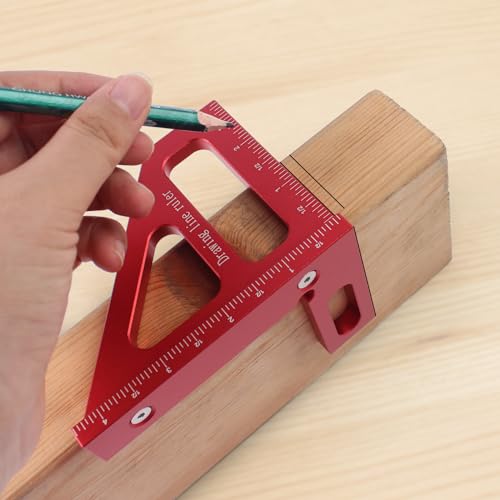 KETIPED Imperial 3D Multi-Angle Measuring Ruler,45/90 Degree Aluminum Alloy Woodworking Square Protractor, Miter Triangle Ruler High Precision Layout Measuring Tool for Engineer Carpenter,003R - Image 4