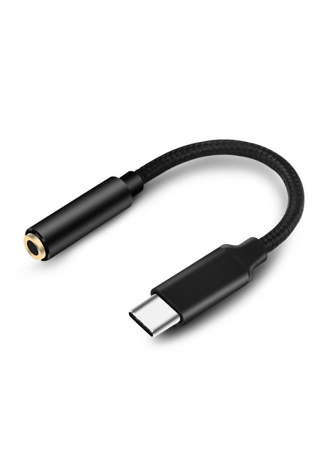 Spot Type-c To 3.5mm Headset Adapter DAC Digital Decoding Call Listen To Song Live Audio Adapter-Color:Black Analog Chip (poor Compatibility) - Image 1