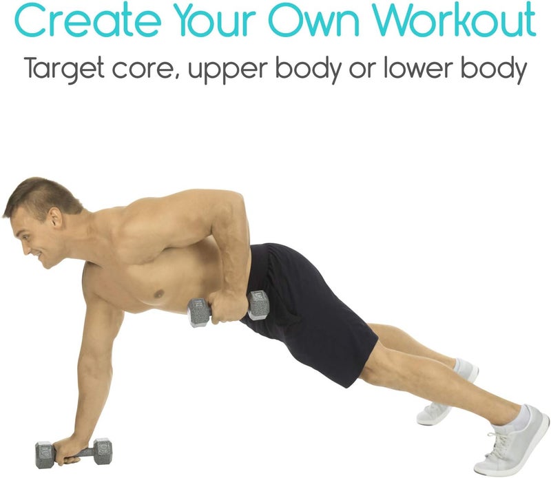 VIVE ملصق تمارين الدمبل - تمارين صالة الألعاب الرياضية المنزلية للجزء العلوي والسفلي والجسم بالكامل - مخطط وزن الجسم المصفح للظهر والذراعين والعضلات الأساسية والساقين - دليل بناء الوزن الحر للرجال والنساء وكبار السن (30" × 17") - Image 3