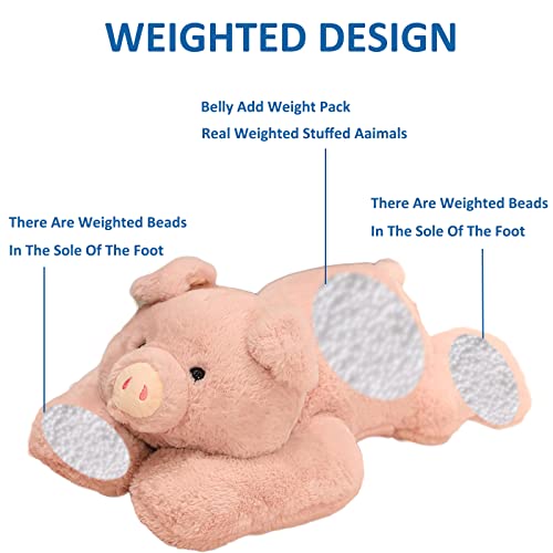 Hronsa Weighted Stuffed Animals 295in 62lbs Weighted Pig Stuffed Animal Toy Cute Pink Pig Plush Pillow for Adults Boys Girls - Image 5