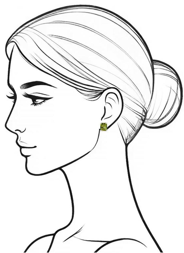 Yellow-Green Zircon Stud Earrings