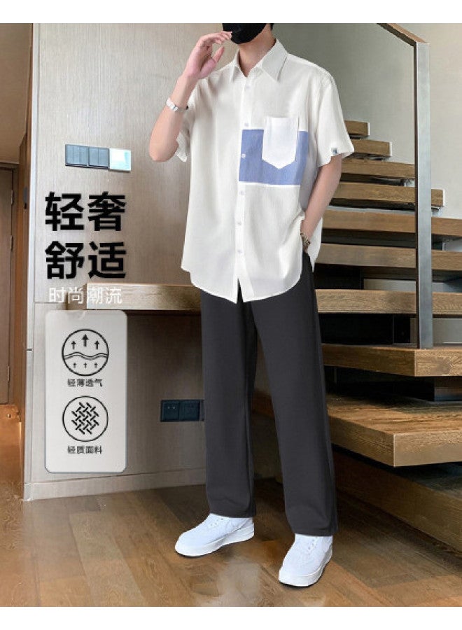 FOLUNSI Men's Summer Two-piece Business Casual Set - Light Luxury Loose Comfortable Pants And Shirt Outfit - Image 1