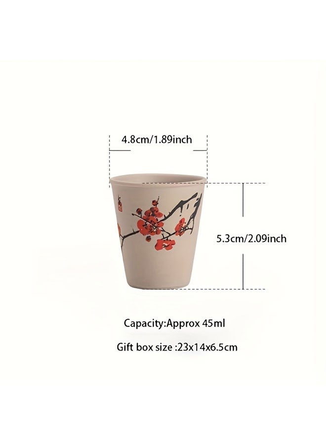 مجموعة اقتصادية من 8 أكواب قهوة خزفية (45 مل) - زه...