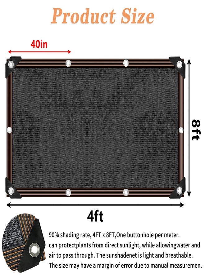 QLOFEI 4x8 FT Shade Cloth with Grommets, 90% Sun Shades Outdoor Patio Mesh Tarp, Easier to Hang Shade Neting Cover -for Garden Greenhouse Pergola Lawn Kennel Pool Chicken Coop Shade Sail - Image 2