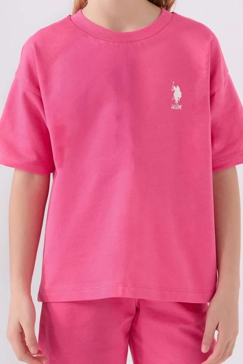U.S. Polo Assn. Girls Light Fuchsia Bermuda Set