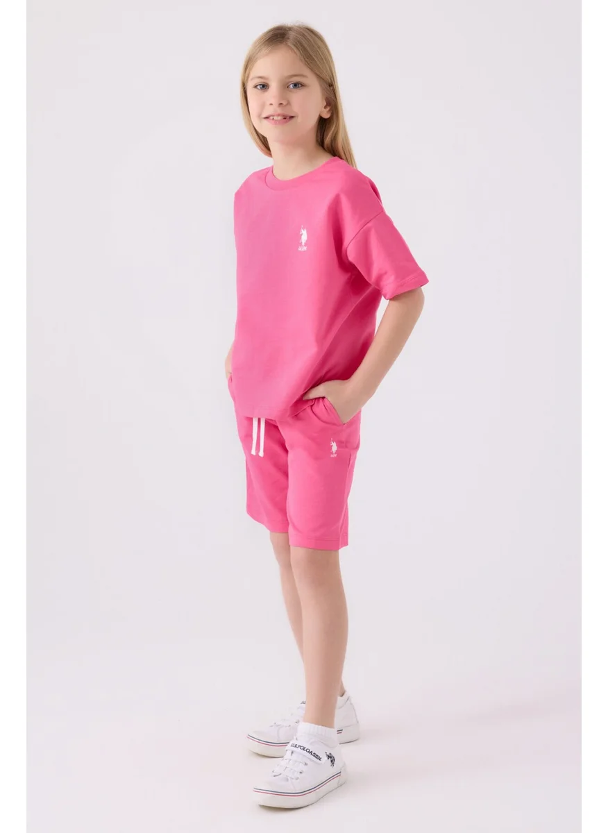 U.S. Polo Assn. Girls Light Fuchsia Bermuda Set