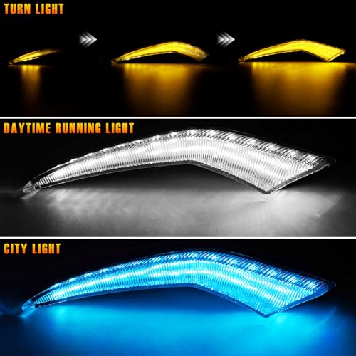 AMSPRAC LED Fog Light,Daytime Running Fog Light Assembly,Amber/White/Blue DRL Fog Light Replacement fit for Toyota Corolla L LE XLE Hybrid 2020 2021 2022,Front Bumper Fog Lamp W/Wiring Harness,2PCS - Image 3