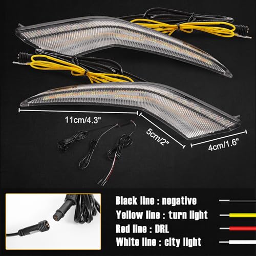 AMSPRAC LED Fog Light,Daytime Running Fog Light Assembly,Amber/White/Blue DRL Fog Light Replacement fit for Toyota Corolla L LE XLE Hybrid 2020 2021 2022,Front Bumper Fog Lamp W/Wiring Harness,2PCS - Image 5
