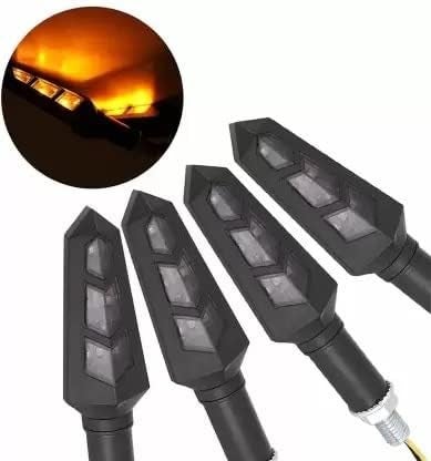 Autozap Bike Indicators 6 LED KTM Style Sleek Bike LED Indicators Turn Signal Lights Bulb Blinkers Front Rear Compatible for Motorbike (Amber, Set of 4 PCs) - Image 2