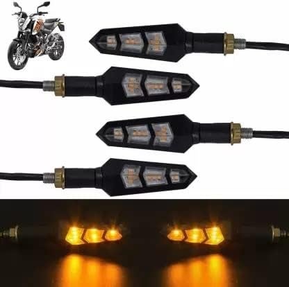 Autozap Bike Indicators 6 LED KTM Style Sleek Bike LED Indicators Turn Signal Lights Bulb Blinkers Front Rear Compatible for Motorbike (Amber, Set of 4 PCs) - Image 4
