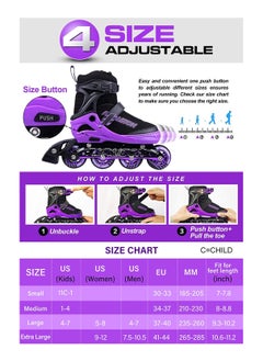 PAPAISON Papaison Adjustable Inline Skates with Light Up Wheels  - Image 5