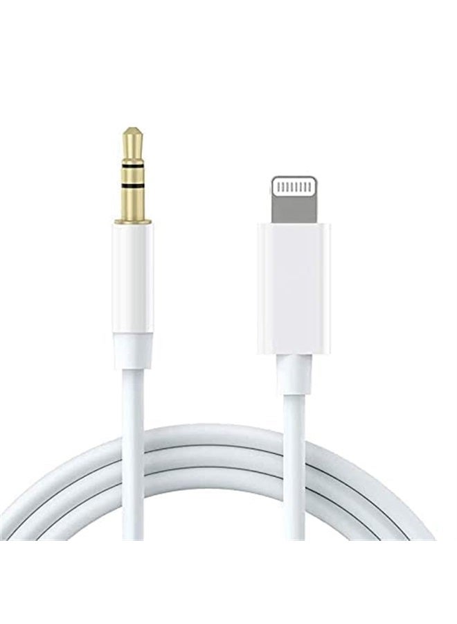 esbeecables Aux Cord for iPhone, Apple MFi Certified Lightning to 3.5mm Aux Cable for Car Compatible with iPhone 14 13 12 11 XS XR X 8 7 6 iPad iPod for Car Home Stereo Headphone Speaker, 3.3FT White - Image 2