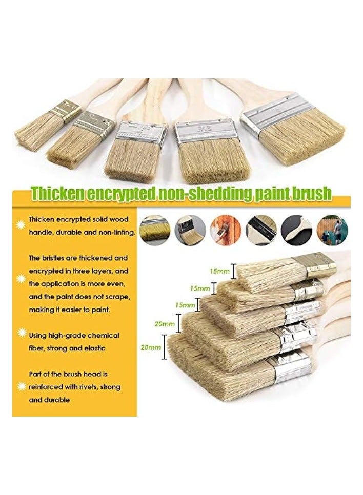PROMASS 23 Pieces Stainnless Steel Putty Knife Scrapers 2/3/4/5 inch & Chip Paint Brushes Assortment Kit, Spackle Knife for Drywall Spackle & Mud, Plaster Sc Paint, Decals, and Wallpaper  - Image 5