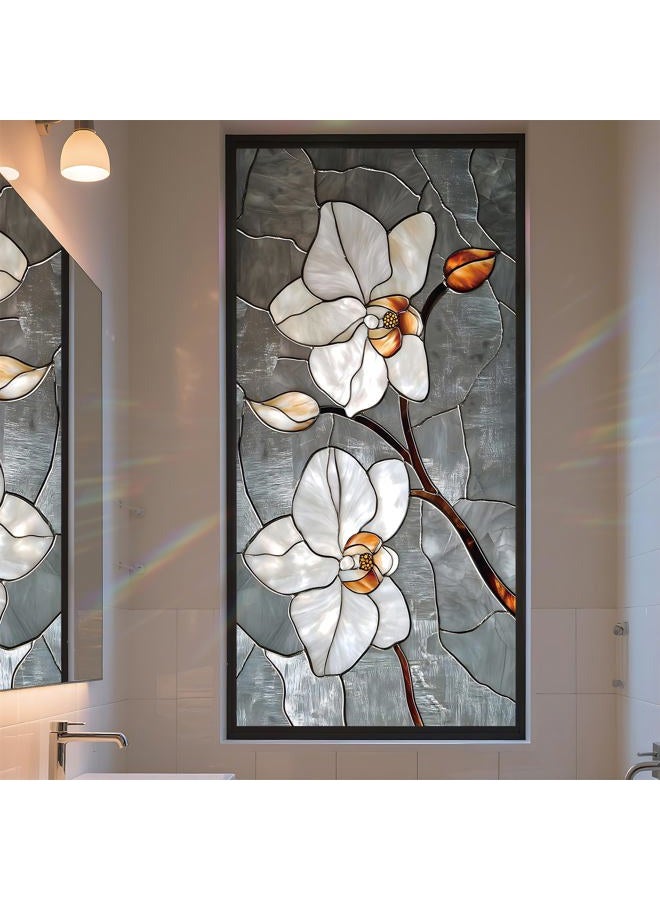 AOHMPT Window Privacy Film Static Cling - Stained Glass Decorative Sun Blocking Window Covering, Non-Adhesive Removable Stickers for Home & Office, 17.5" x 39.3" (Color 20) - Image 1