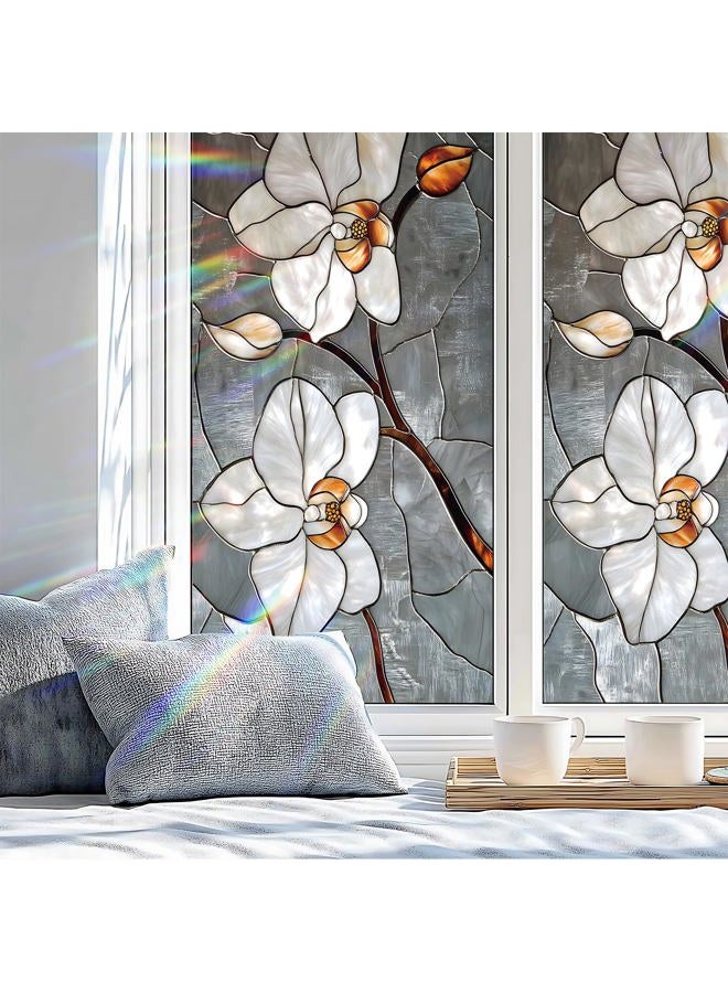AOHMPT Window Privacy Film Static Cling - Stained Glass Decorative Sun Blocking Window Covering, Non-Adhesive Removable Stickers for Home & Office, 17.5" x 39.3" (Color 20) - Image 4