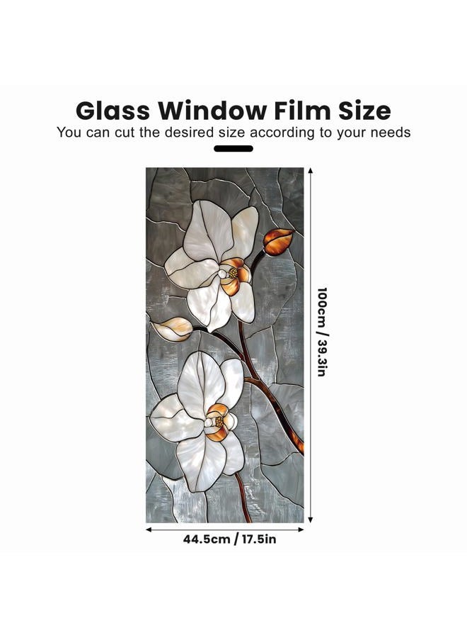 AOHMPT Window Privacy Film Static Cling - Stained Glass Decorative Sun Blocking Window Covering, Non-Adhesive Removable Stickers for Home & Office, 17.5" x 39.3" (Color 20) - Image 2