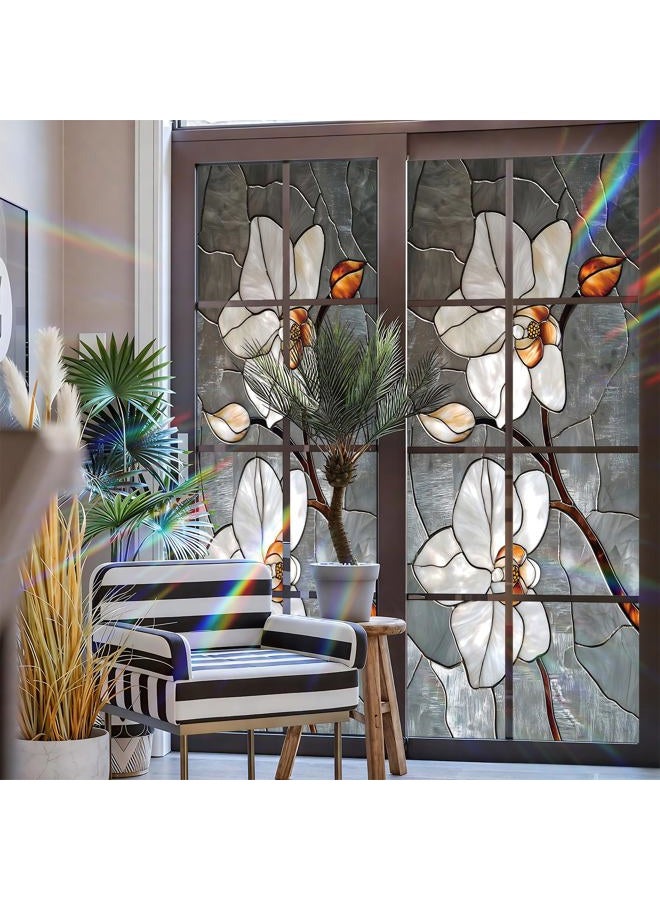 AOHMPT Window Privacy Film Static Cling - Stained Glass Decorative Sun Blocking Window Covering, Non-Adhesive Removable Stickers for Home & Office, 17.5" x 39.3" (Color 20) - Image 3