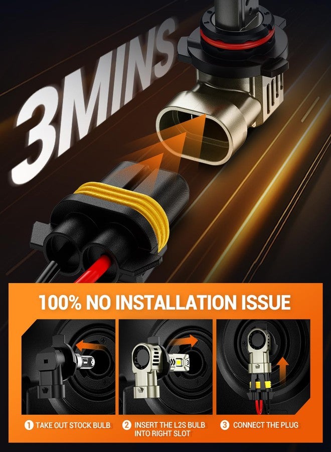 الختم مصباح SEALIGHT H11، أكثر سطوعًا بنسبة 1000% من مصابيح الهالوجين، أبيض 6500 كلفن، مزود بمحرك مدمج، مصابيح LED H9/H8/H11 قابلة للتعديل بزاوية 360 درجة، سهلة التركيب والتشغيل، عمر افتراضي 70000 ساعة، مقاوم للماء بمعيار IP68، عبوة من قطعتين - Image 5