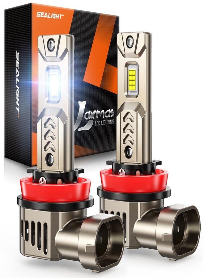 الختم مصباح SEALIGHT H11، أكثر سطوعًا بنسبة 1000% من مصابيح الهالوجين، أبيض 6500 كلفن، مزود بمحرك مدمج، مصابيح LED H9/H8/H11 قابلة للتعديل بزاوية 360 درجة، سهلة التركيب والتشغيل، عمر افتراضي 70000 ساعة، مقاوم للماء بمعيار IP68، عبوة من قطعتين - Image 1