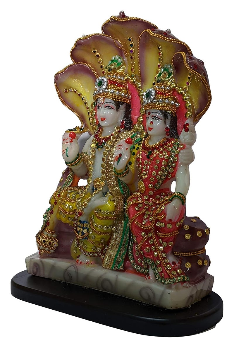 Sacred Blessings Polyresin Lord Vishnu Laxmi Murti Narayan Idol 23 x 10 x 31 cm Multicolour 1 Piece - Image 3