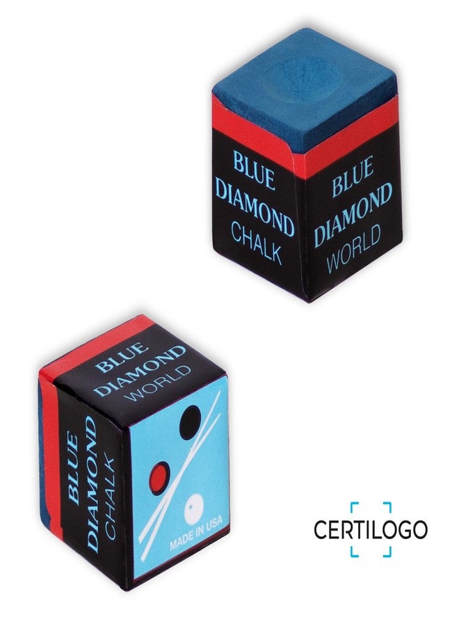 Longoni Blue Diamond Billiard Chalk w/Certilogo Protection 2 pcs - Image 3