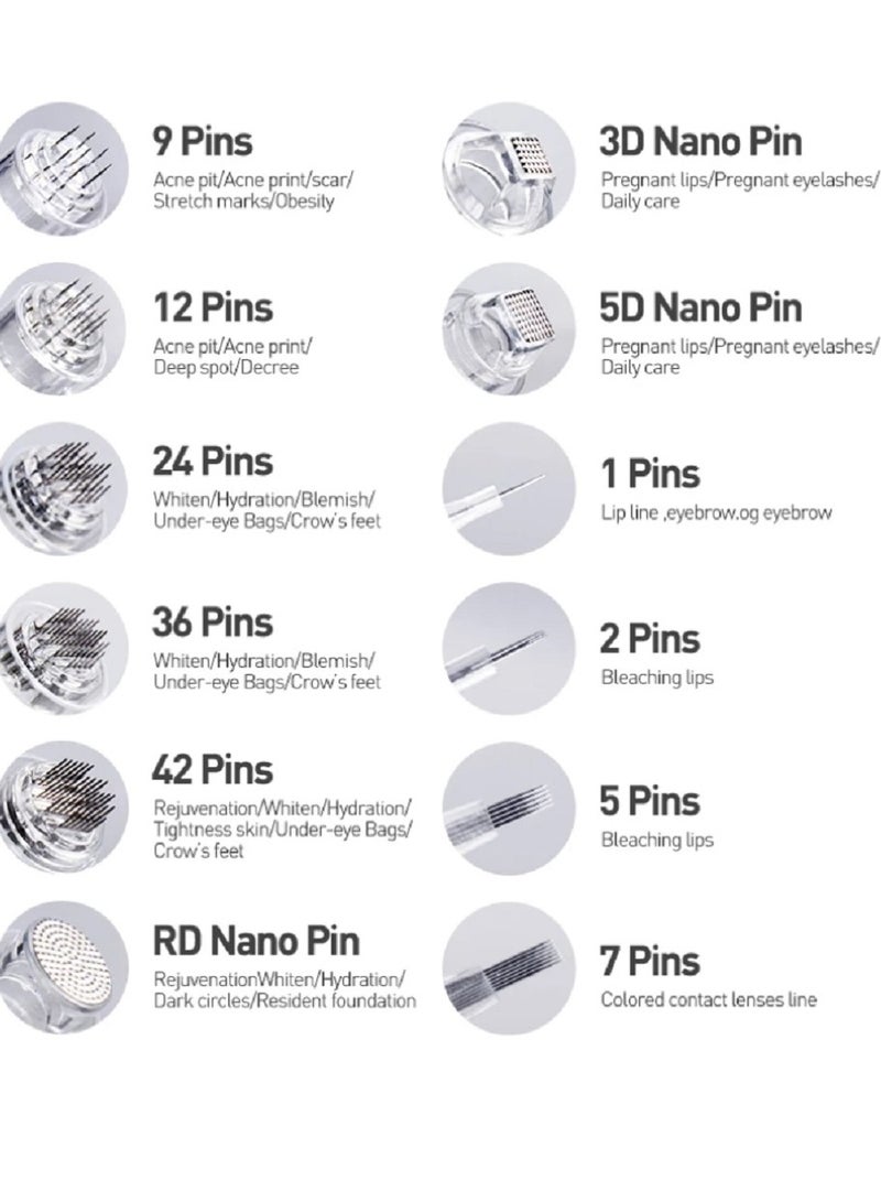 Loquat 10Pcs Derma Pen 9Pin Needle Cartridges Bayonet Slot Microneedle Pen Replacement Needle for Dr.pen MYM N2 M5 M7 E30 A10 - Image 3