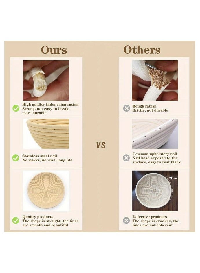 هومستر 1 بي سي سلة تدقيق البانيتون، طقم سلة تدقيق عجين الحمص للخبز الحرفي -أدوات صنع الخبز للمحترفين والمنزلين - Image 5