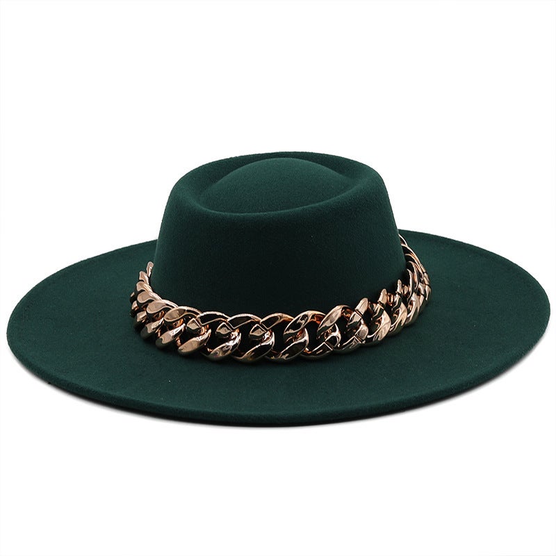 Fedora Hat Unisex European 9.5CM Large Brim  Felt Hat - Image 1