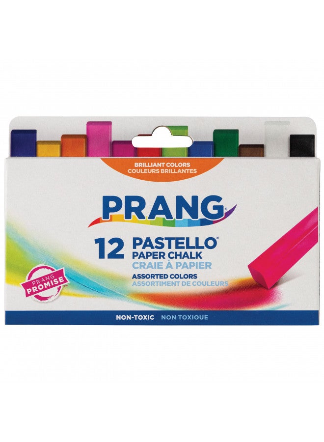 Prang طباشير ورق برانغ باستيلو، مربع، ألوان متنوعة، 12 قطعة - Image 1