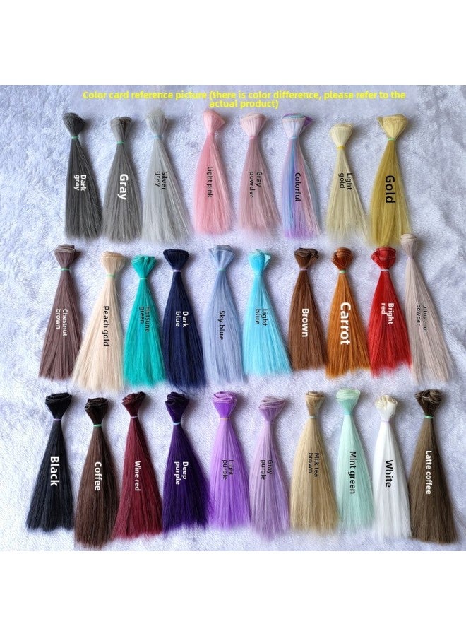Bjd Sd Doll Wig Long Curly Hair Medium Big Wave Three Four Six Eight Men And Women Doll Wig-Height:Gray Pink-6 Points (head Circumference 16-17cm)