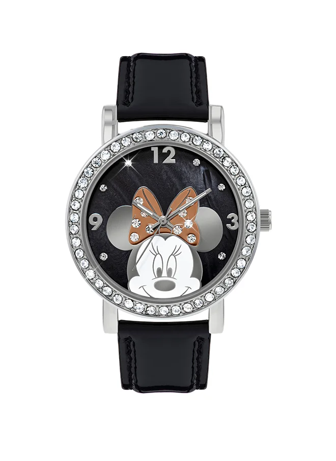 Disney Girl's Analog Round Shape PU Leather Wrist Watch MN1149 - 32 Mm