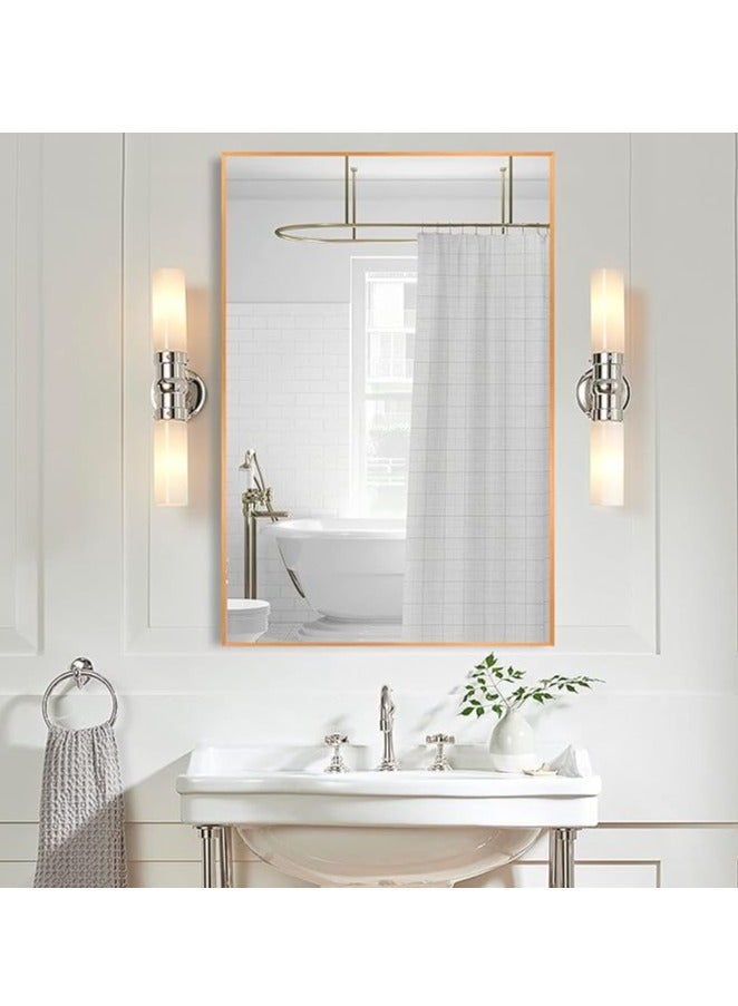 Wall Mirror Bathroom Mirror Full Length Mirror Full Body Mirror Gold Mirror Shower Mirror Dressing Mirror for Lvingroom Bedroom Entrance（60*90CM） - Image 2