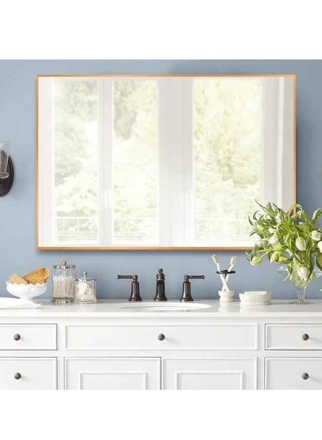 Wall Mirror Bathroom Mirror Full Length Mirror Full Body Mirror Gold Mirror Shower Mirror Dressing Mirror for Lvingroom Bedroom Entrance（60*90CM） - Image 3