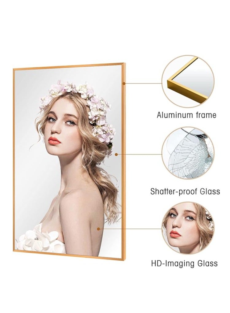 Wall Mirror Bathroom Mirror Full Length Mirror Full Body Mirror Gold Mirror Shower Mirror Dressing Mirror for Lvingroom Bedroom Entrance（60*90CM） - Image 5
