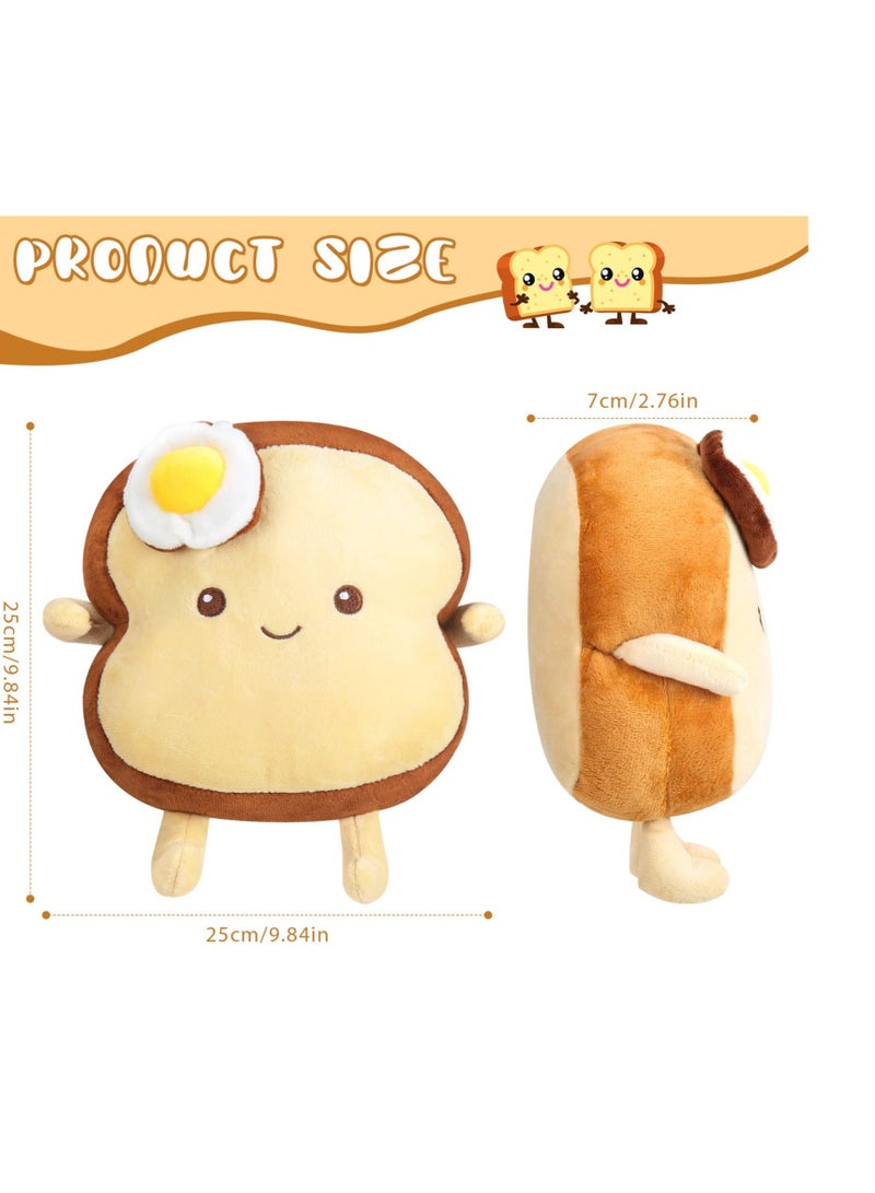 Captaintech Toast Bread Plush Pillow Toy, Toast Bread Cushion, Lovely Stuffed Plush Toast Sofa Pillow, Soft Plush Toy, Suitable for Home Bedroom Decorate - Image 2