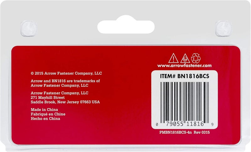 Arrow Fastener Arrow BN1816BCS 18-Gauge Steel Brad Nails for Molding, Cabinets, Framing, Trim, and Finishing, Safe to Use with Electric or Battery Powered Nailers, Brown, 1 Inch, 2000 Pack - Image 5