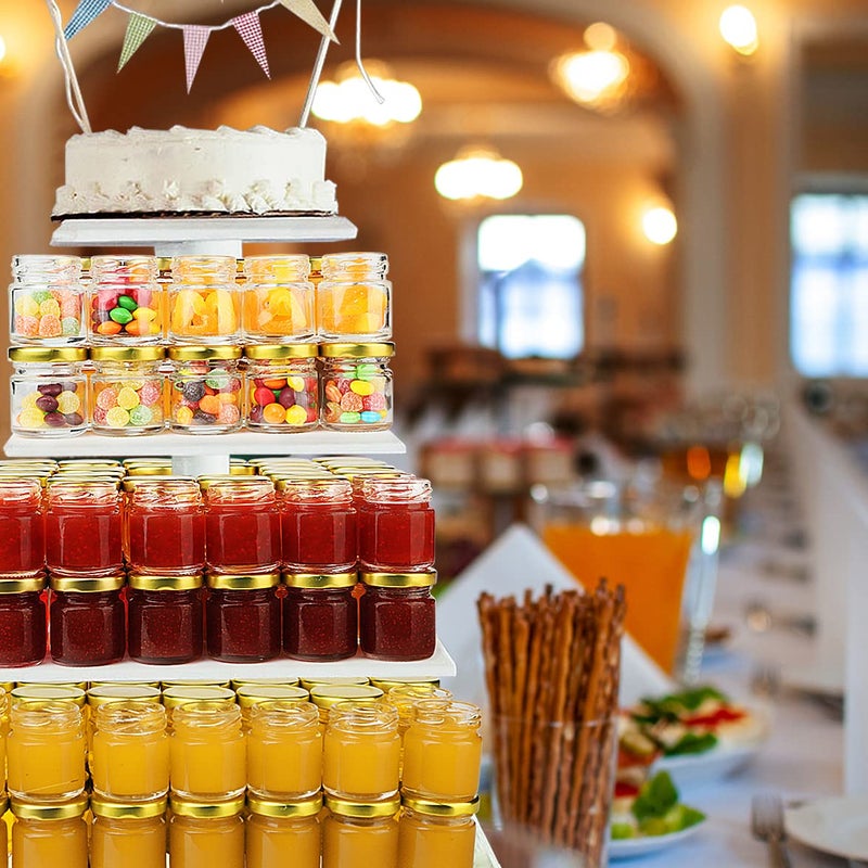 Folinstall 60 Pack Small Glass Jars with Lids, 1.5 oz Mini Honey Jars, Candle Jar for Candle Making for Gifts, Crafts, Spices, Wedding, Party Favors - Image 3