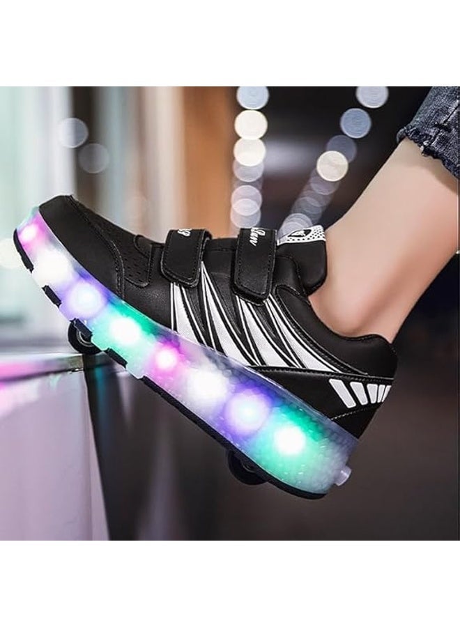 إسكدنيا زلاجات أطفال بعجلات 4، زلاجات جديدة مطورة مع ضوء LED، حذاء رياضي قابل لإعادة الشحن للأولاد والبنات المبتدئين، أكثر توازنًا - Image 4