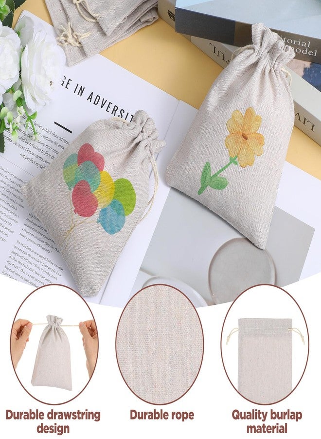 PercyEffie 100 Pcs Rustic Burlap Bags Bulk 5 x 7 In Burlap Gift Bags with Drawstring Tiny Linen Reusable Ewelry Pouches Sacks for Grocery Kitchen Wrapping Birthday Wedding Party Christmas DIY Sack for Gift Wrap - Image 5